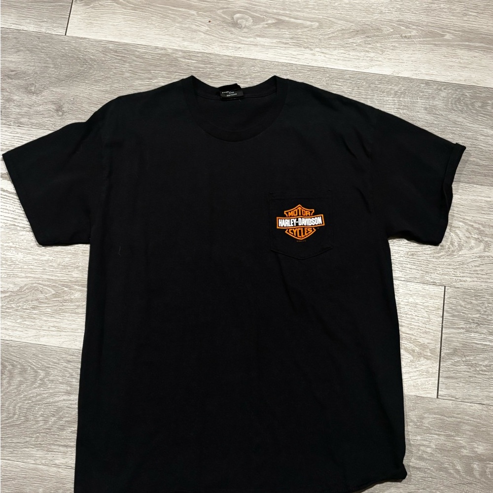 Harley-Davidson Black and Orange Short Sleeve Tee